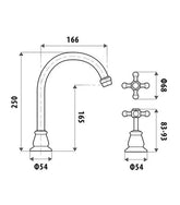 Noosa Chrome Heritage Hob Sink Tap Set